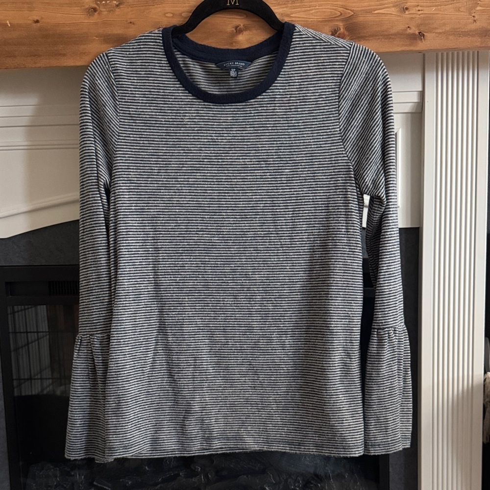 Lucky Brand Striped Long Sleeve Top with Bell Sleeve
